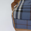 Burberrys Nova Check Shoulder Bag PVC Leather Blue Auth 112994-16