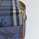 Burberrys Nova Check Shoulder Bag PVC Leather Blue Auth 112994-17