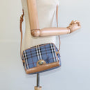 Burberrys Nova Check Shoulder Bag PVC Leather Blue Auth 112994-21