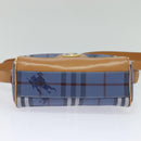 Burberrys Nova Check Shoulder Bag PVC Leather Blue Auth 112994-5