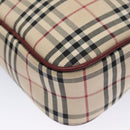 BURBERRY Nova Check Shoulder Bag Canvas Beige Red Auth 112999-12