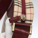 BURBERRY Nova Check Shoulder Bag Canvas Beige Red Auth 112999-16