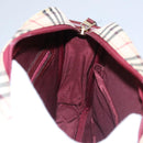 BURBERRY Nova Check Shoulder Bag Canvas Beige Red Auth 112999-19