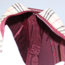 BURBERRY Nova Check Shoulder Bag Canvas Beige Red Auth 112999-20