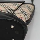 BURBERRY Nova Check Shoulder Bag Canvas Beige Black Auth 113000-14