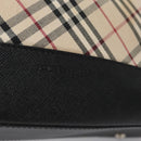 BURBERRY Nova Check Shoulder Bag Canvas Beige Black Auth 113000-17