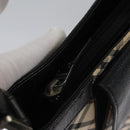 BURBERRY Nova Check Shoulder Bag Canvas Beige Black Auth 113000-10