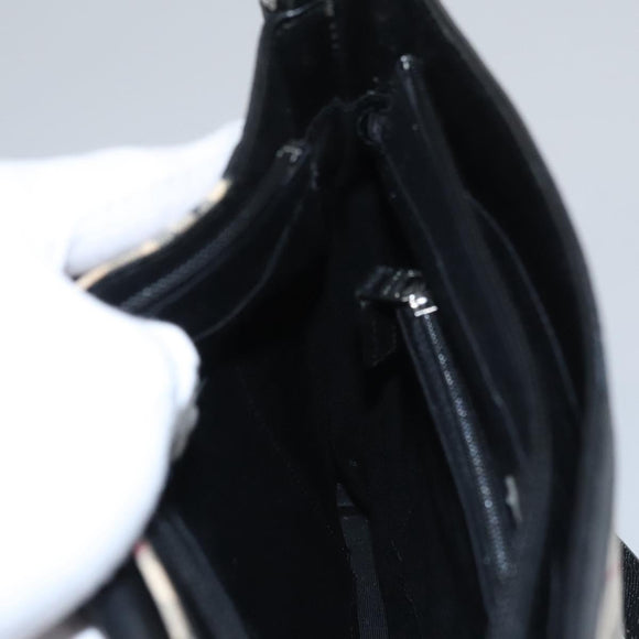 BURBERRY Nova Check Shoulder Bag Canvas Beige Black Auth 113000