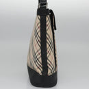 BURBERRY Nova Check Shoulder Bag Canvas Beige Black Auth 113000-4