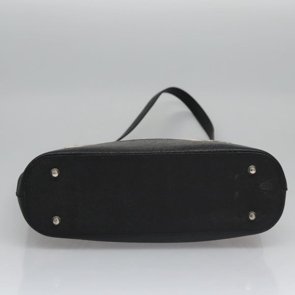 BURBERRY Nova Check Shoulder Bag Canvas Beige Black Auth 113000