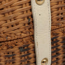 Salvatore Ferragamo Gancini Basket Bag Rattan Leather Brown gold Auth 113007-7