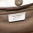 Salvatore Ferragamo Gancini Basket Bag Rattan Leather Brown gold Auth 113007-12