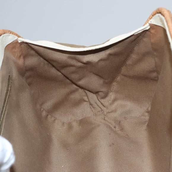 Salvatore Ferragamo Gancini Basket Bag Rattan Leather Brown gold Auth 113007