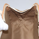 Salvatore Ferragamo Gancini Basket Bag Rattan Leather Brown gold Auth 113007-20