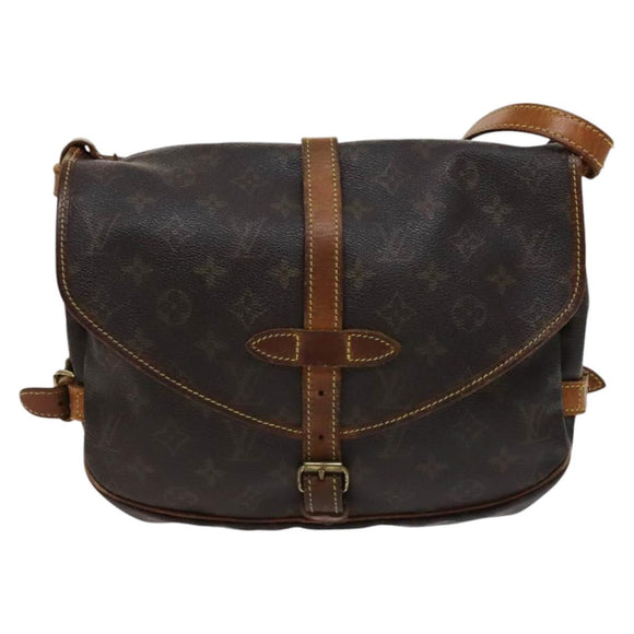 LOUIS VUITTON Monogram Saumur 30 Shoulder Bag M42256 LV Auth 113014