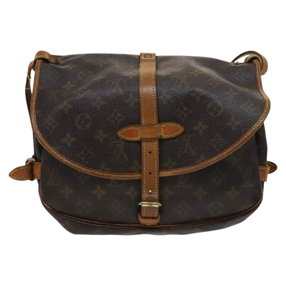 LOUIS VUITTON Monogram Saumur 30 Shoulder Bag M42256 LV Auth 113014