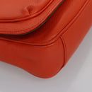 Salvatore Ferragamo Gancini Shoulder Bag Leather Orange Auth 113031-9