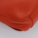 Salvatore Ferragamo Gancini Shoulder Bag Leather Orange Auth 113031-15