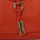 Salvatore Ferragamo Gancini Shoulder Bag Leather Orange Auth 113031-17