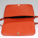 Salvatore Ferragamo Gancini Shoulder Bag Leather Orange Auth 113031-10