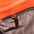 Salvatore Ferragamo Gancini Shoulder Bag Leather Orange Auth 113031-23