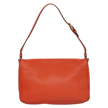 Salvatore Ferragamo Gancini Shoulder Bag Leather Orange Auth 113031 - 0