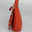 Salvatore Ferragamo Gancini Shoulder Bag Leather Orange Auth 113031-3