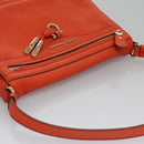 Salvatore Ferragamo Gancini Shoulder Bag Leather Orange Auth 113031-6