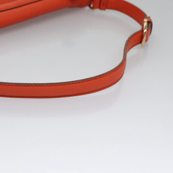 Salvatore Ferragamo Gancini Shoulder Bag Leather Orange Auth 113031