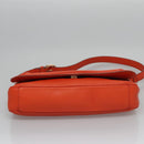 Salvatore Ferragamo Gancini Shoulder Bag Leather Orange Auth 113031-5