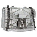 MCM Chain Shoulder Bag Leather Silver Auth 113036-1