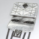MCM Chain Shoulder Bag Leather Silver Auth 113036-14