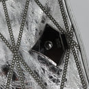 MCM Chain Shoulder Bag Leather Silver Auth 113036-16