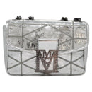 MCM Chain Shoulder Bag Leather Silver Auth 113036-2