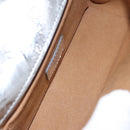 MCM Chain Shoulder Bag Leather Silver Auth 113036-20