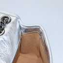 MCM Chain Shoulder Bag Leather Silver Auth 113036-21