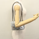 MCM Chain Shoulder Bag Leather Silver Auth 113036-25