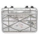 MCM Chain Shoulder Bag Leather Silver Auth 113036-3