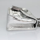 MCM Chain Shoulder Bag Leather Silver Auth 113036-4