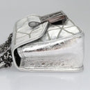 MCM Chain Shoulder Bag Leather Silver Auth 113036-5