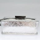 MCM Chain Shoulder Bag Leather Silver Auth 113036-8