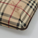 BURBERRY Nova Check Shoulder Bag PVC Leather Beige Auth 113037-9