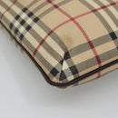 BURBERRY Nova Check Shoulder Bag PVC Leather Beige Auth 113037-16