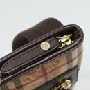 BURBERRY Nova Check Shoulder Bag PVC Leather Beige Auth 113037-10