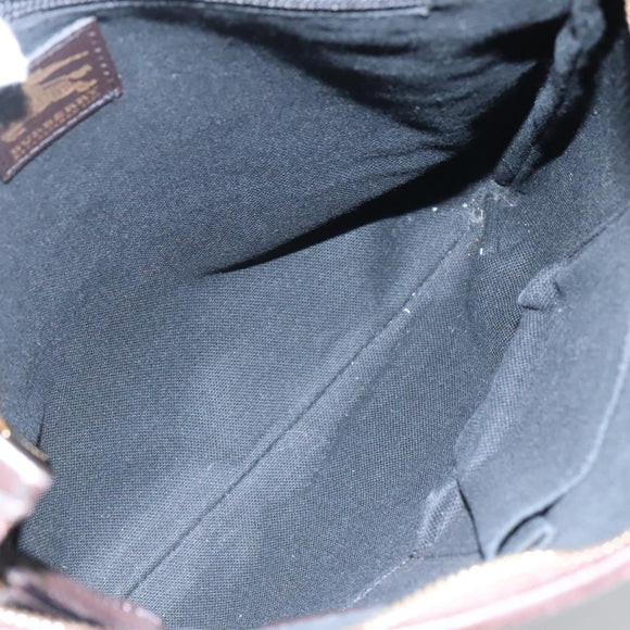 BURBERRY Nova Check Shoulder Bag PVC Leather Beige Auth 113037