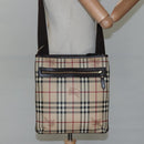 BURBERRY Nova Check Shoulder Bag PVC Leather Beige Auth 113037-23