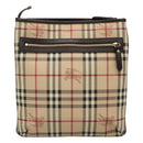 BURBERRY Nova Check Shoulder Bag PVC Leather Beige Auth 113037-13