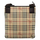 BURBERRY Nova Check Shoulder Bag PVC Leather Beige Auth 113037-2