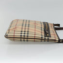BURBERRY Nova Check Shoulder Bag PVC Leather Beige Auth 113037-3