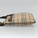 BURBERRY Nova Check Shoulder Bag PVC Leather Beige Auth 113037-4